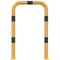Anti-nudge hoop | steel tube  76 mm | yellow / black | total width: 750 mm | height above ground: 750 mm | to be fixed by plugs